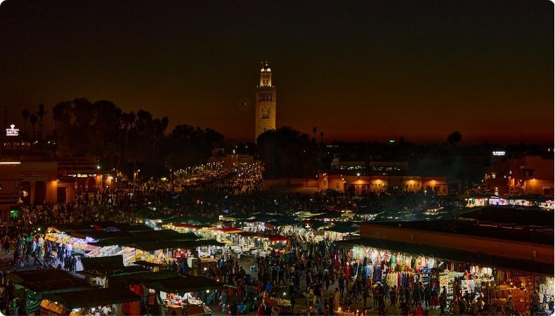 Photograph: Francisco Cornellana / pexels.com /  Jemaa el-Fnaa food stalls