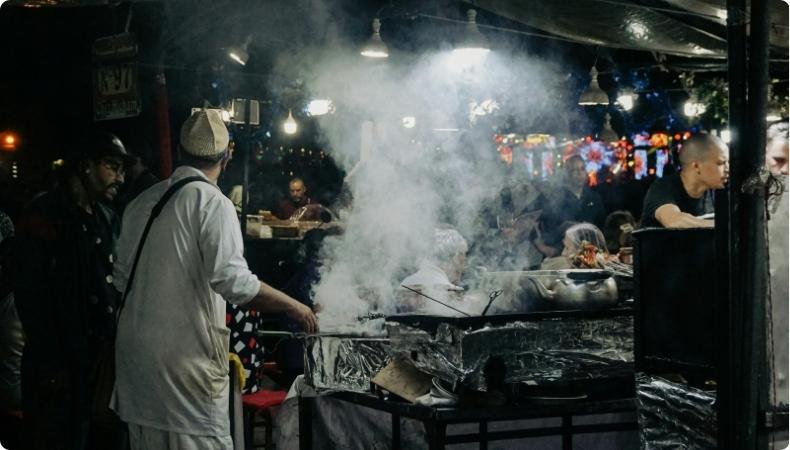 Photograph: Sander Traa / unsplash.com / Marrakech Food in Jemaa El-fna by night